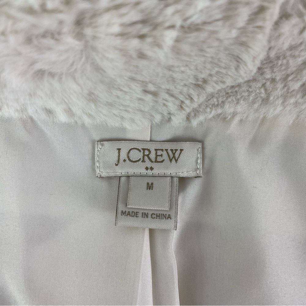 J. Crew Faux Fur Teddy Bear Coat White Size Medium - Picture 9 of 11